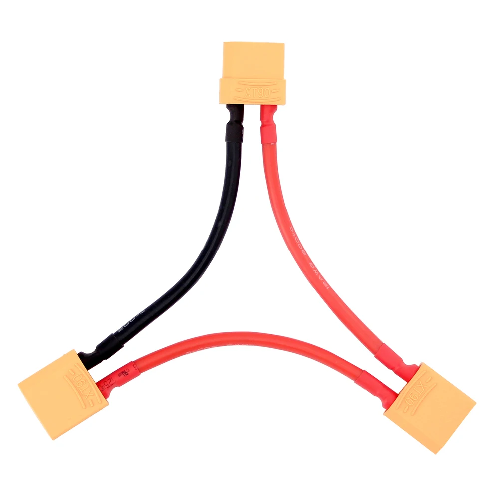 2 шт. XT90 Аккумуляторный жгут/адаптер 12AWG для батарей серии увеличение