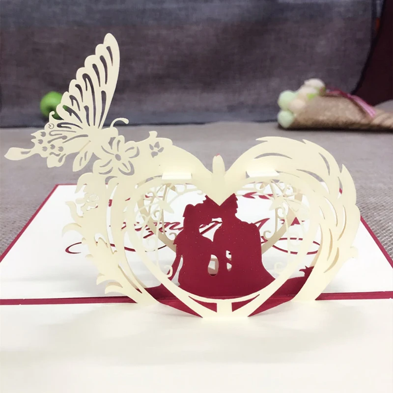 1 шт. образец 3D лазерной резки бумаги резка открытка всплывающая карта Kirigami