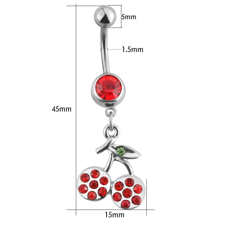 Кольцо для пирсинга пупка из нержавеющей стали с кристаллами|Украшения тела| |