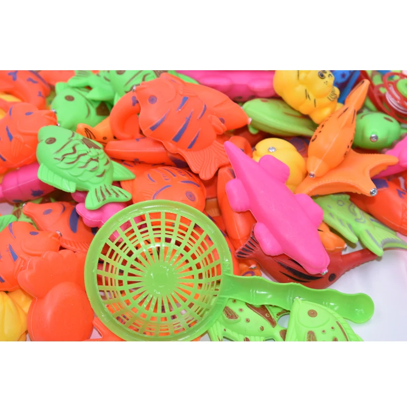 54 шт./набор детские пластиковые магнитные рыболовные игрушки|Рыбалка игровые