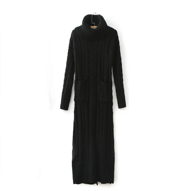 Трикотажные Платья свитеры Для женщин зимние Новое поступление 2017 года тонкий Midi