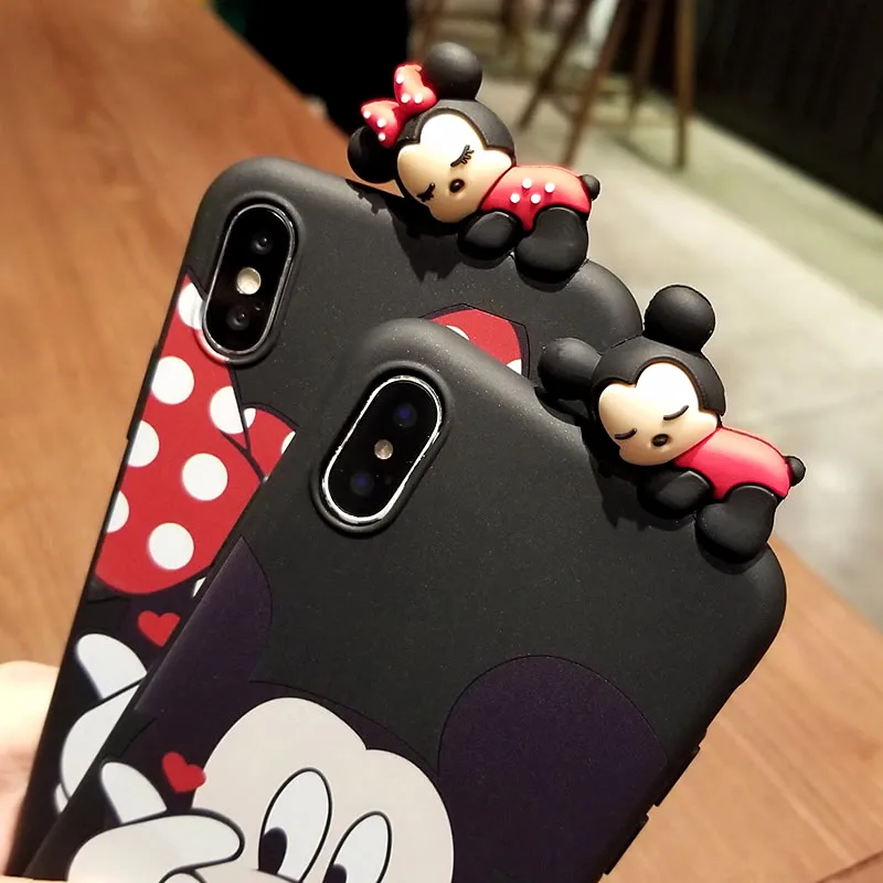 Для iPhone Xs max чехол 3D мышь животное мультфильм для XR 8 8plus 6 6splus X 7 plus lover fundas ремень |