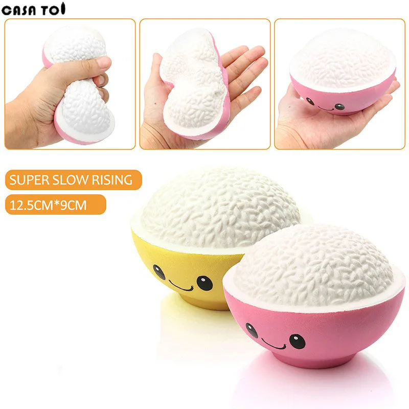 Kawaii PU Squishy мультфильм рис Милый Анти стрсс мягкая игрушка Squeeze Sticky устранение