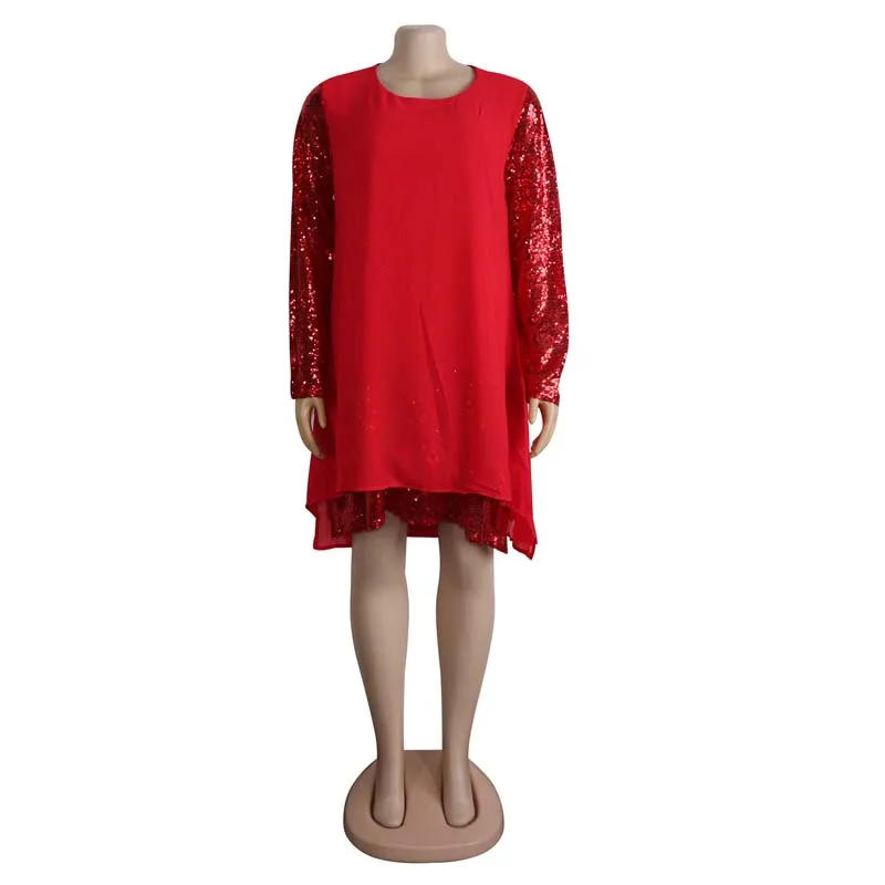 Африканская одежда с блестками Сетчатое свободное платье для женщин 2019