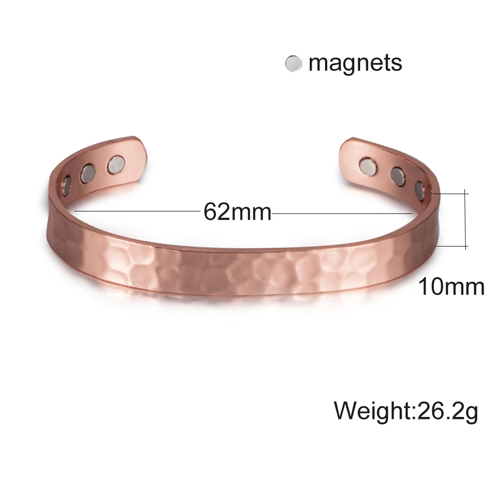 Vinterly Magnetic Pure Copper Bracelet Men Adjustable Cuff Bracelets Arthritis Health Energy Charms Bracelets Bangles for Women images - 6