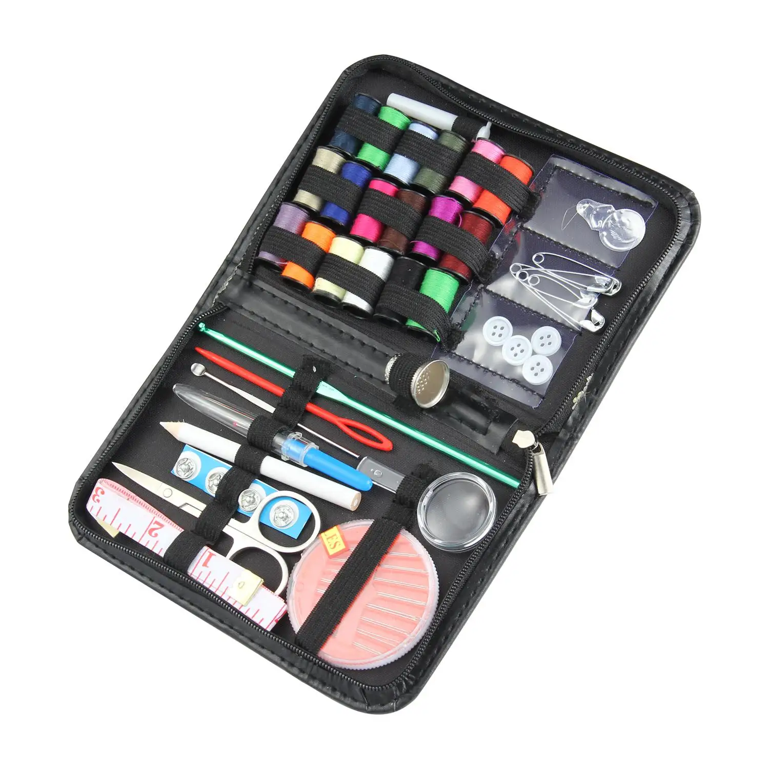 61 шт. высококачественный черный кожаный набор для шитья путешествия швейная