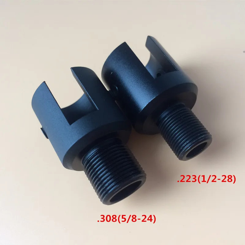 1PC.223 and 1pc.308 Цилиндрический конец резьбовой адаптер 1/2x28 5/8-24 для Ругера 10/22 Резьбовой Адаптер сплав намордник баррель адаптер 1/2-28 1/" x28 - Цвет: 1PC.223 and 1pc.308