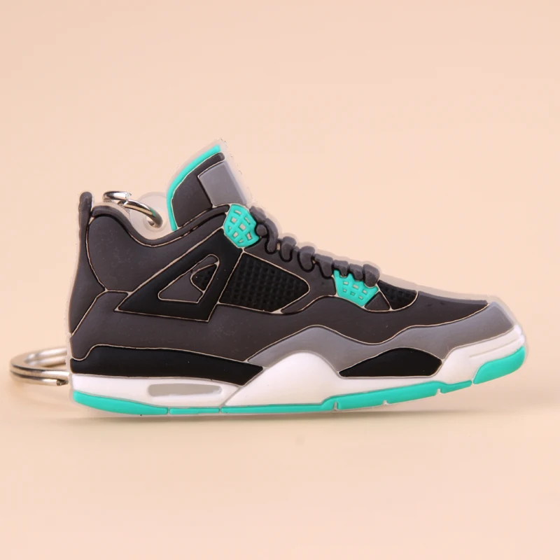 Picture Color9 Брелок Новые экзотические мини Jordan 4 Ретро обуви ключевая цепь Для мужчин и Для женщин детские подарочные брелки на баскетбольных кроссовок ключ держатель Porte Clef - Цвет: Picture Color9