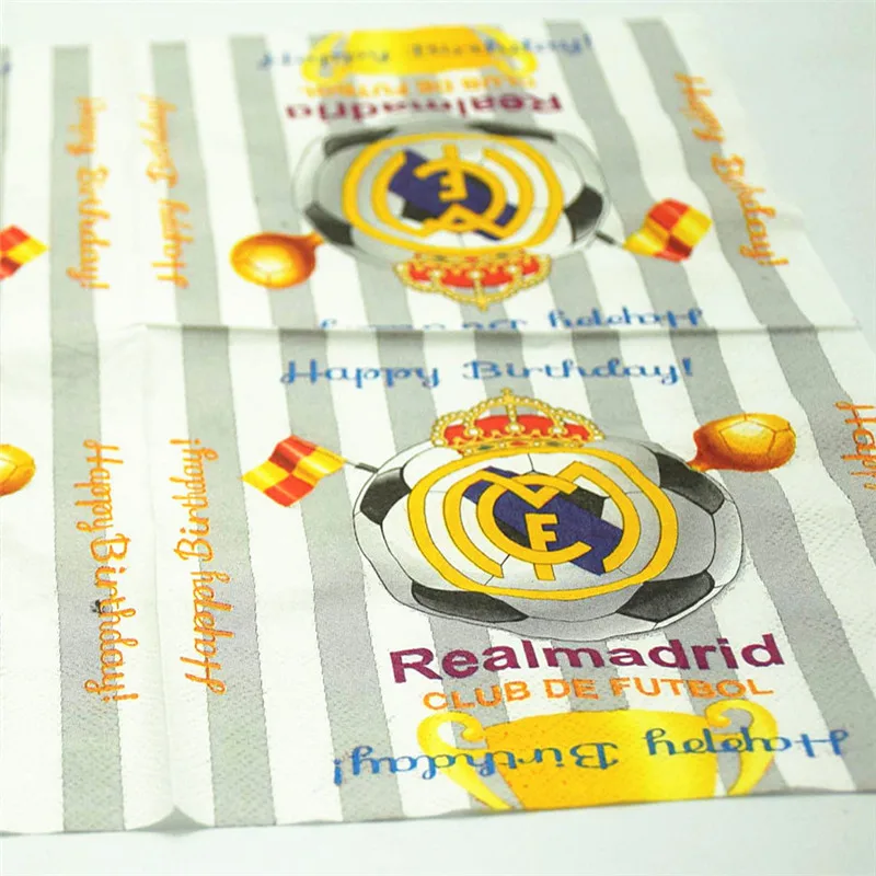 real madrid cartoon theme paper napkins 20pcs/lot brithday party supplies tablewares for children