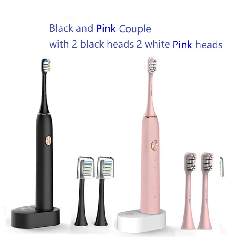black pink add head SOOCAS X3 SOOCARE электрическая звуковая зубная щетка для Xiaomi зубная щетка 4 режима интеллектуальное управление ультра звуковая автоматическая зубная щетка чистая - Цвет: black pink add head