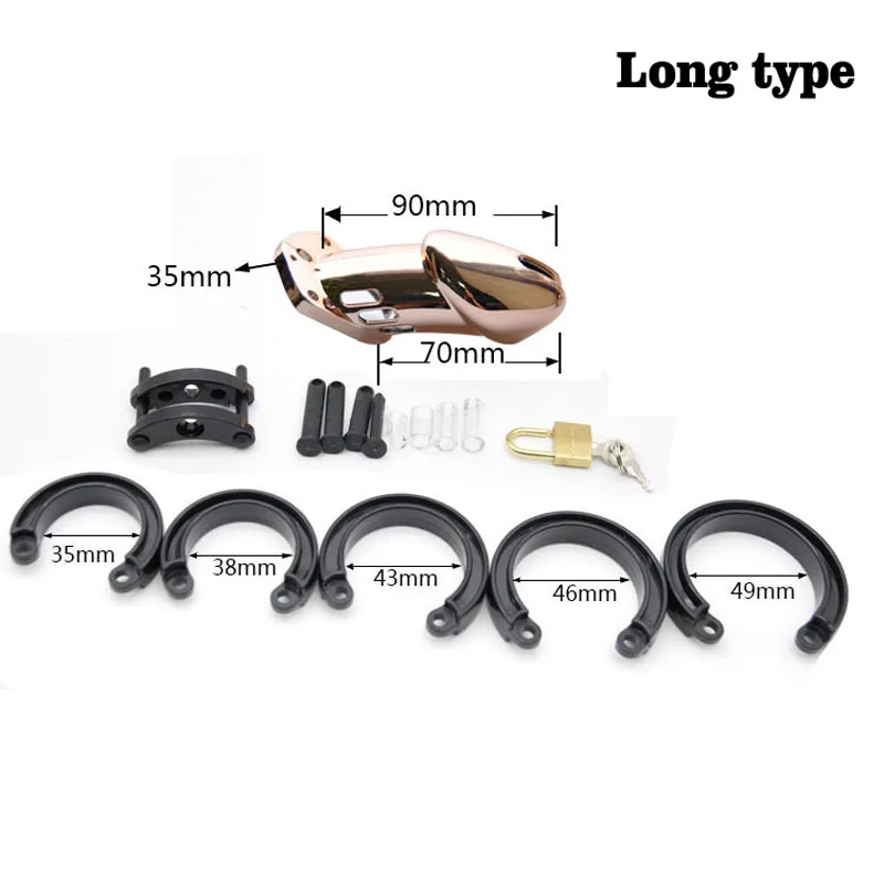 CB6000 Золотая пластиковая клетка для пениса Пояс верности замок секс игрушки