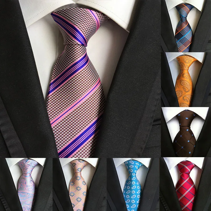 

30 Styles Mens Silk Tie Geometric Striped Grid Paisley Pattern Classic Necktie for Man Business Wedding Party Men Neckties