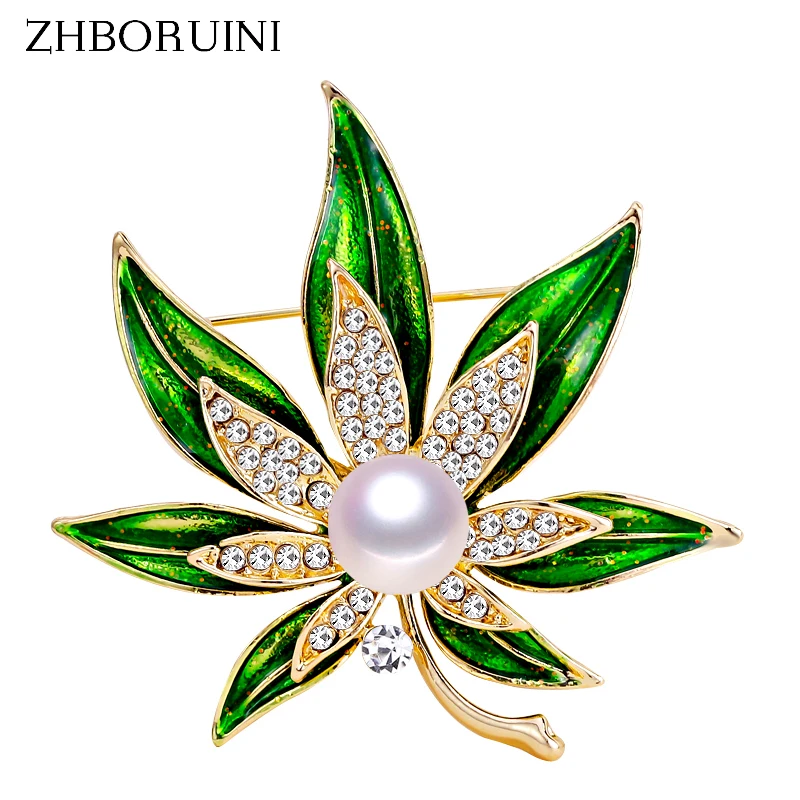 ZHBORUINI 2019 Высококачественная брошь с натуральным пресноводным жемчугом жемчужная