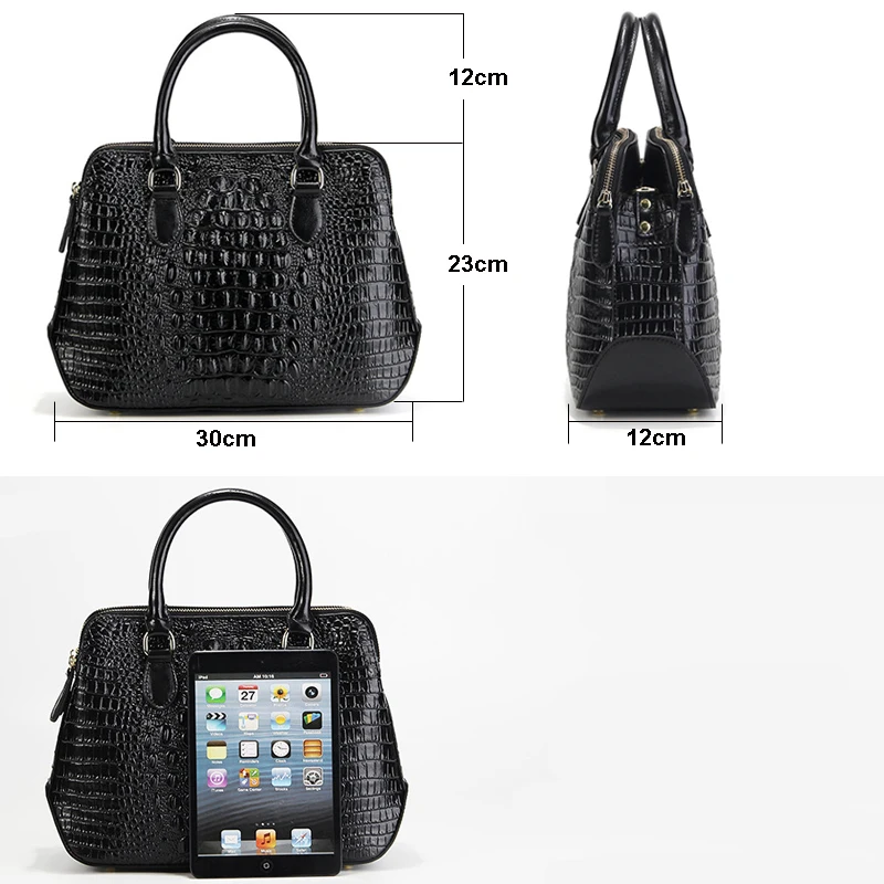 Женская сумка тоут из натуральной кожи с имитацией крокодила|luxury brand women bag|luxury