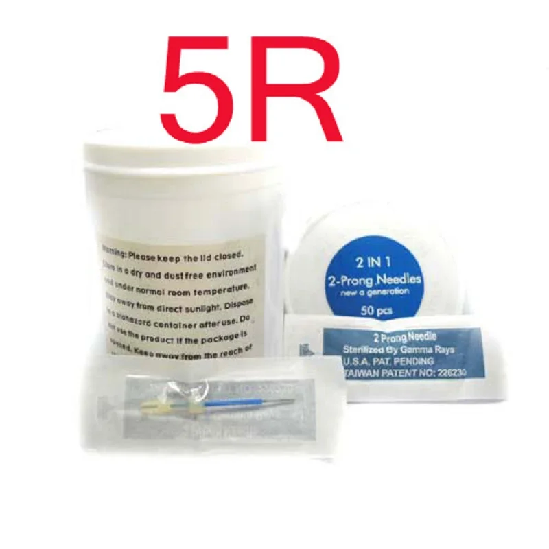 100 шт 5R иглы татуировки дракона с колпачки для Перманентный макияж бровей и губ