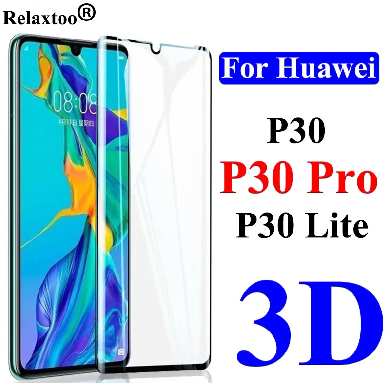3D полное покрытие закаленное стекло для Huawei P30 Pro Lite Tremp защита экрана Huawai Huaweii P 30