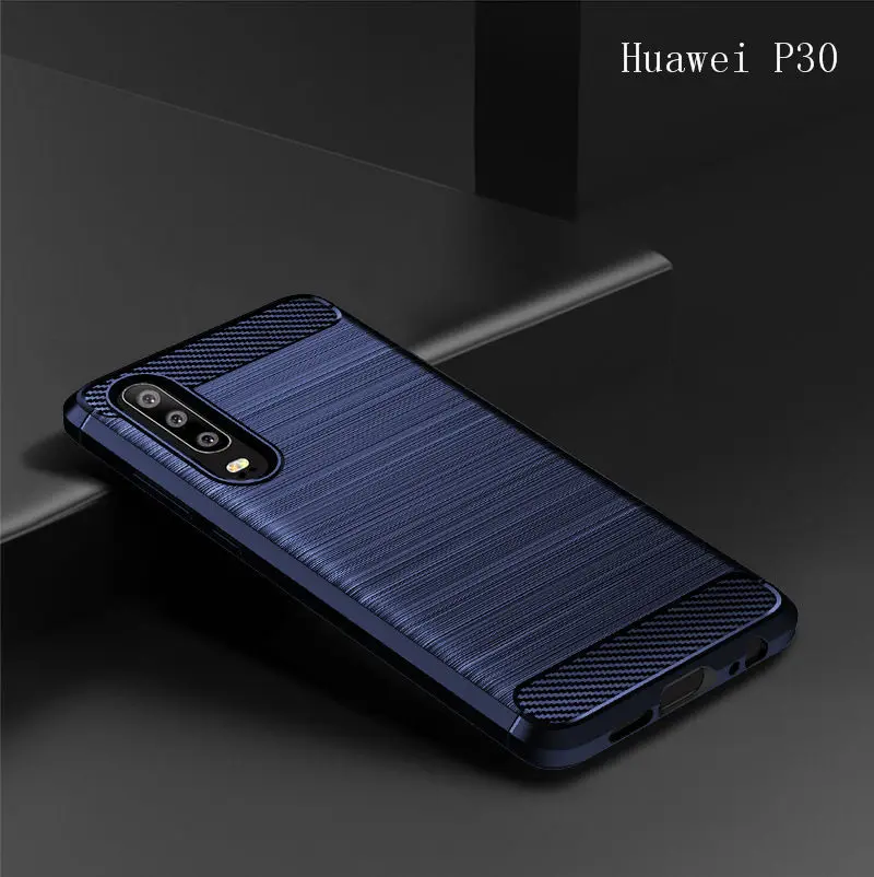 Чехол для Huawei P30 из матового углеродного волокна мягкий силиконовый чехол ТПУ с