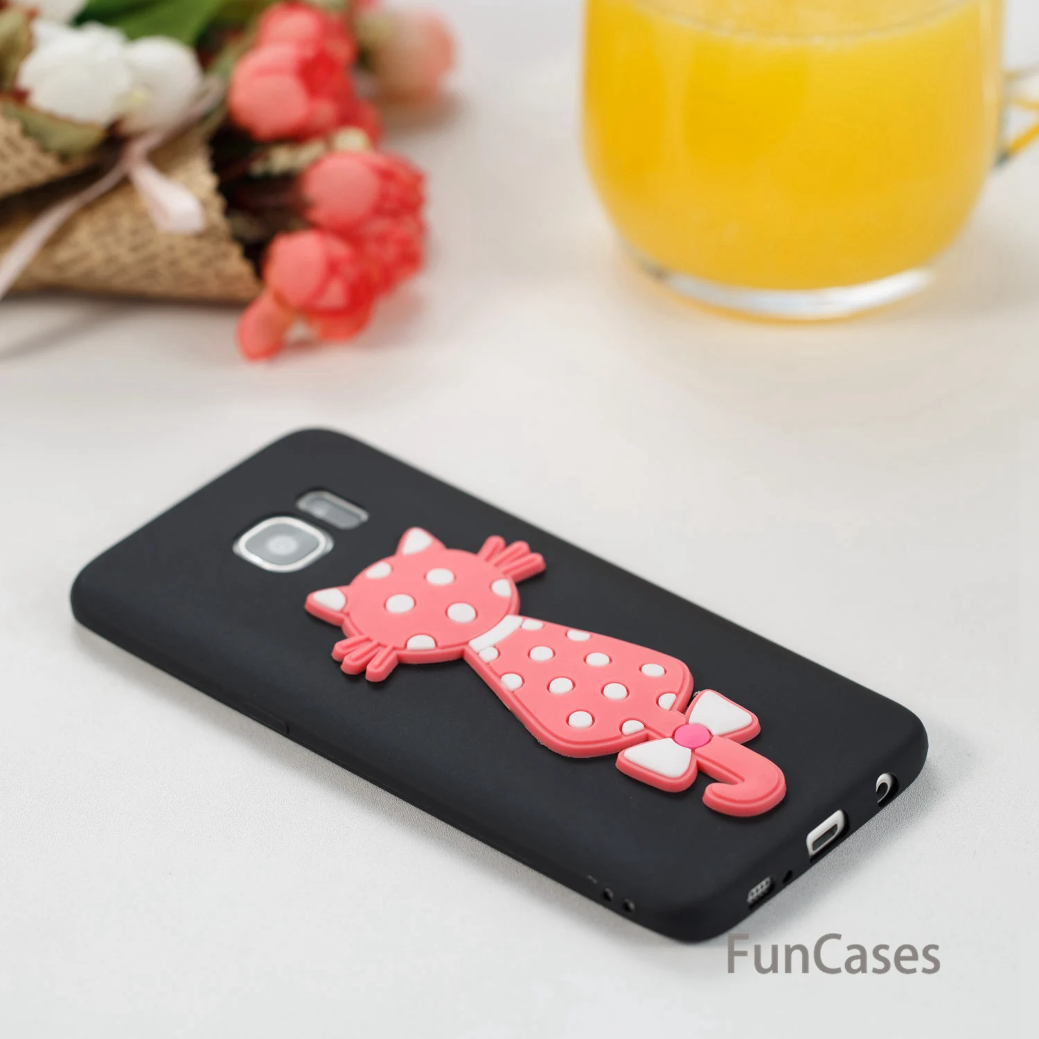 Мультфильм Cat Чехол СПС Hoesjes samsung S7 край мягкий силиконовый чехол на заднюю панель