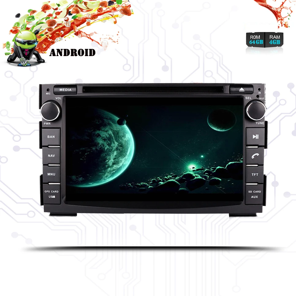 7-дюймовый Android 10 0 Восьмиядерный 4G RAM 64G ROM автомобильный dvd-плеер для kia ceed 2009-2012
