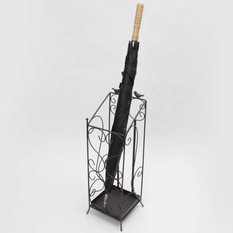 

METAL UMBRELLA STAND HOLDER BROLLY WALKING STICK BLACK IRON HOME OFFICE BIRD METAL UMBRELLA STAND