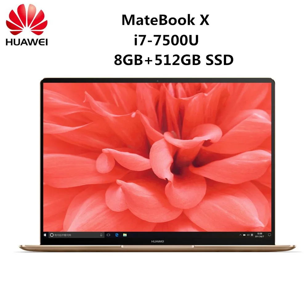HUAWEI MateBook X ноутбук Intel Core I7 7500U Dual 8 ГБ оперативная память 2160 SSD 512 x дюймов 1440 13 FHD