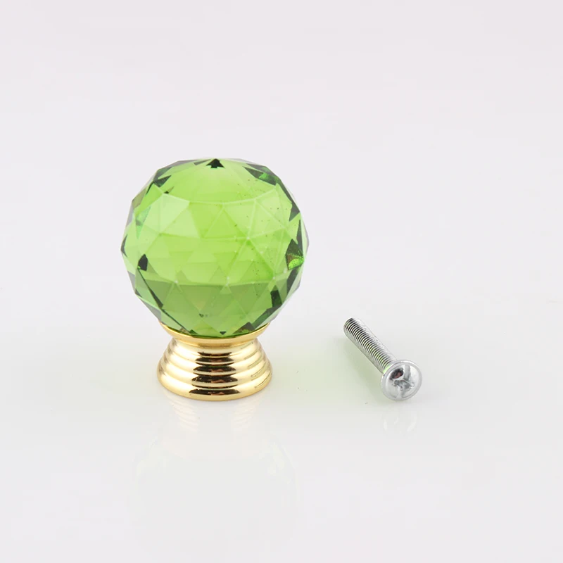 10 шт 30 мм прозрачные зеленые стеклянные кристаллы двери выдвижной ящик шкаф