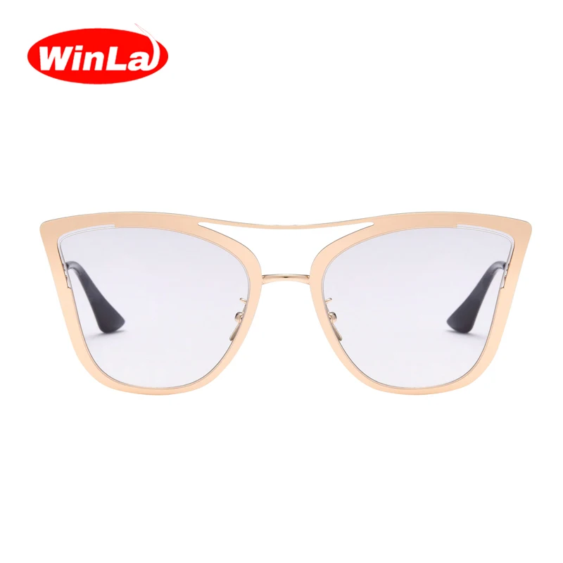 Winla New Fashion Women Cat Eye Glasses Optical Frame Luxury Brand Designer Double-Bridge Shades Clear Lens Gafas Oculos De Sol |