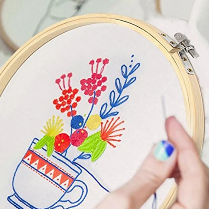 1 шт. DIY Вышивка 15 20 см деревянный каркас обод кольцо вышивка круглая машина бамбук