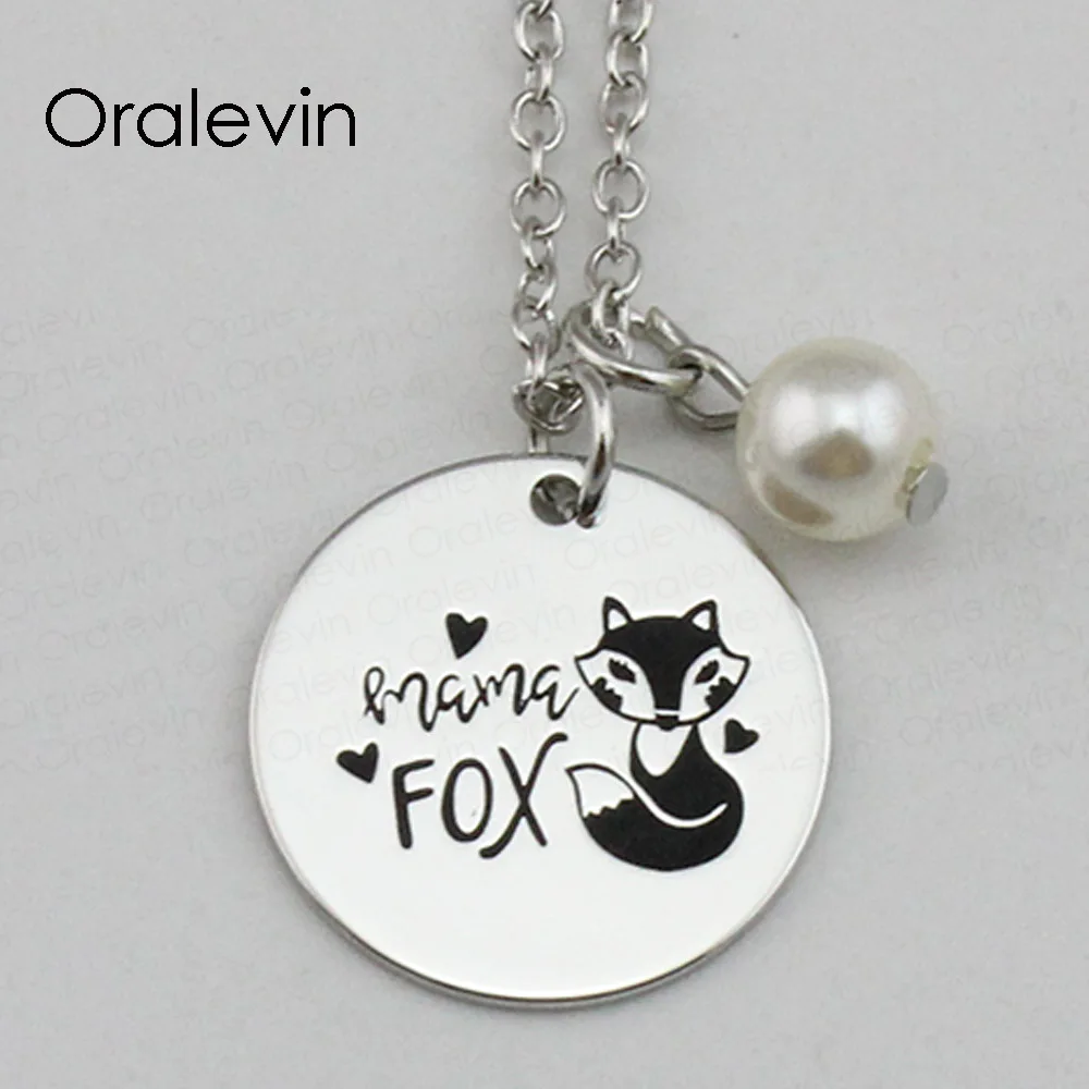 

MAMA FOX Inspirational Hand Stamped Engraved Creative Pendant Link Chain Necklace for Women Gift Jewelry,10Pcs/Lot, #LN2263