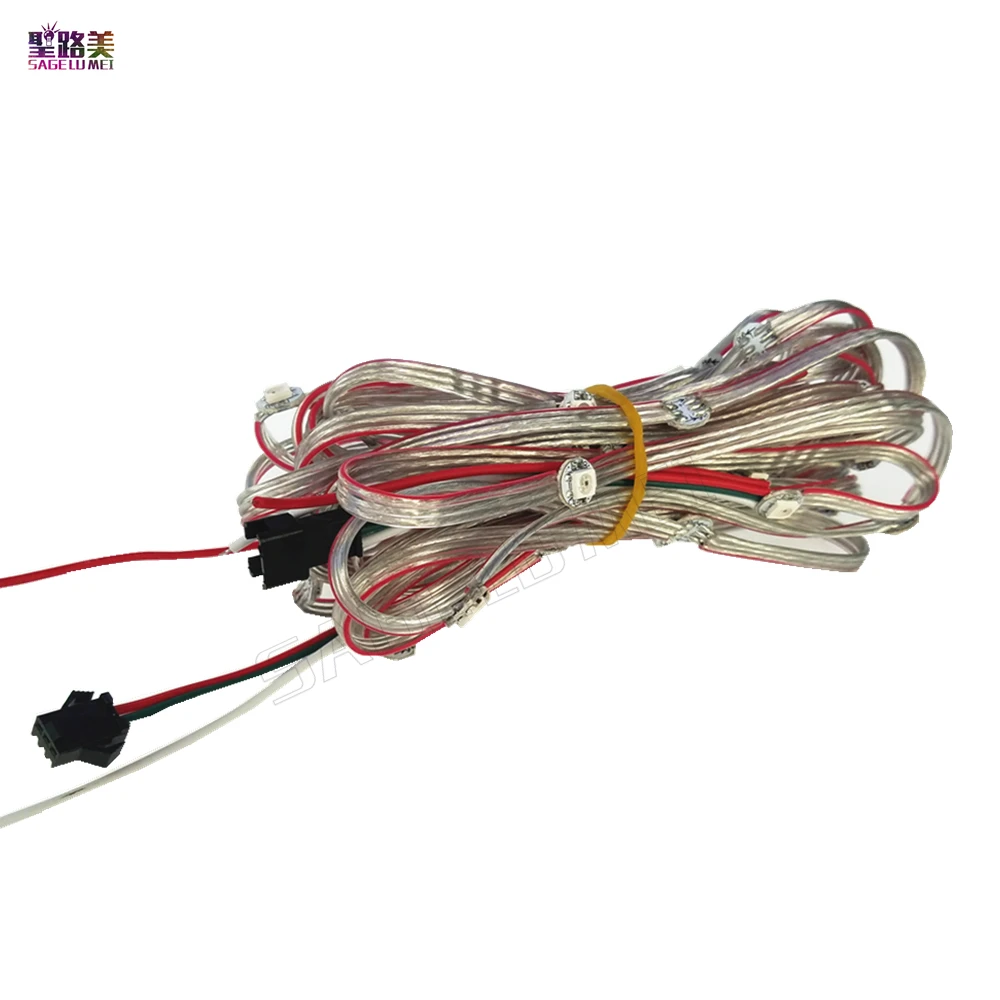 СВЕТОДИОДНЫЙ полноцветный светильник 5050 RGB WS2811 IC встроенный струнный светильник ing праздничный 50 пикселей предварительно припаянный WS2812B 2812 светодиодный радиатор DC5V