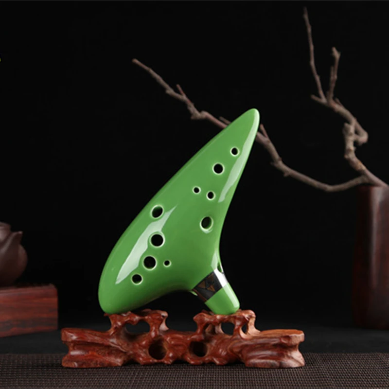 12 отверстий окарина альт C Ключ зеленая ручной работы s музыкальный инструмент