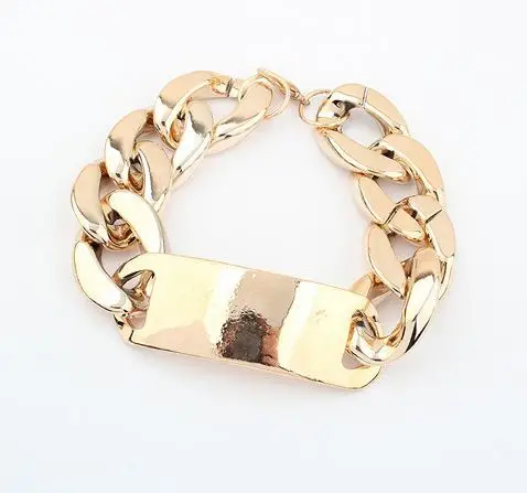 MINI ORDER $10(MIX)new fashion punk thick chain bracelet eye catching gold plated bangles woman jewelry | Украшения и аксессуары