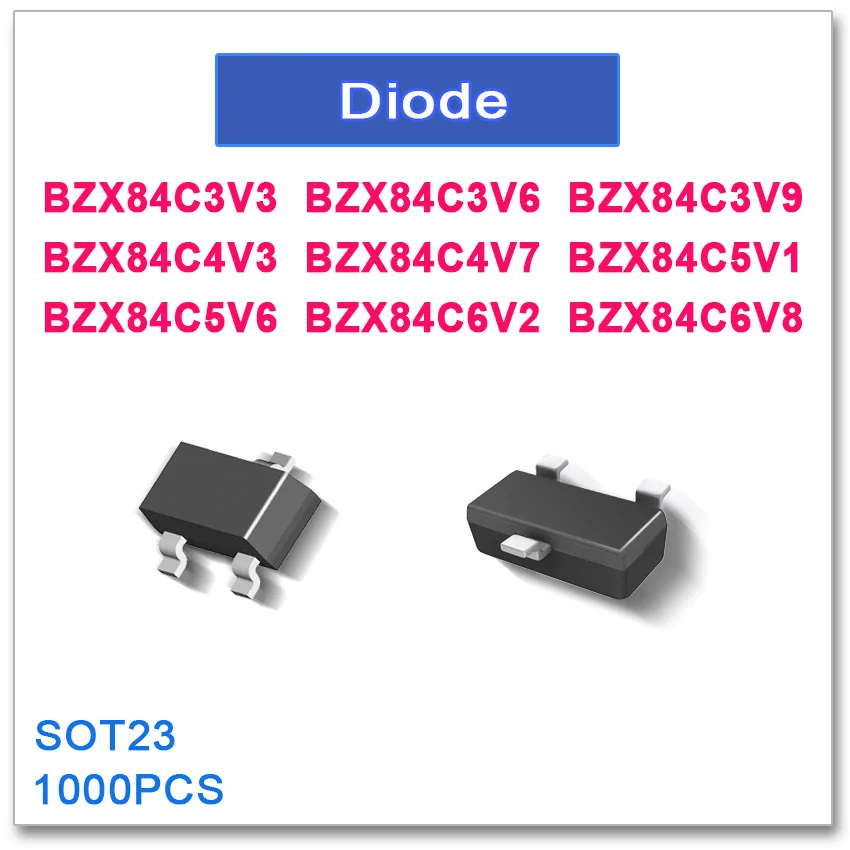 1000 шт. SOT23 BZX84C3V3 BZX84C3V6 BZX84C3V9 BZX84C4V3 BZX84C4V7 BZX84C5V1 BZX84C5V6 BZX84C6V2 BZX84C6V8 BZX84C|Запасные части| |
