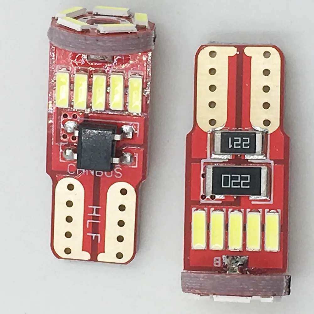 Суперъяркая Светодиодная лампа 15SMD T10 W5W с 5 Светодиодами яркость 4014 без ошибок