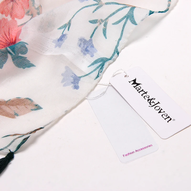 Женский дизайнерский шарф с бахромой Marte & молодых элегантный белый оверсайз