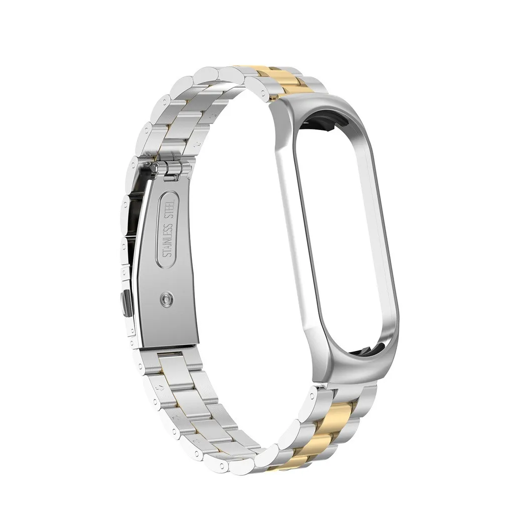 Сменный ремешок из нержавеющей стали для Xiao mi Band 3 mi band Band 3 Роскошные Металлические Полосы деловые стильные ремни