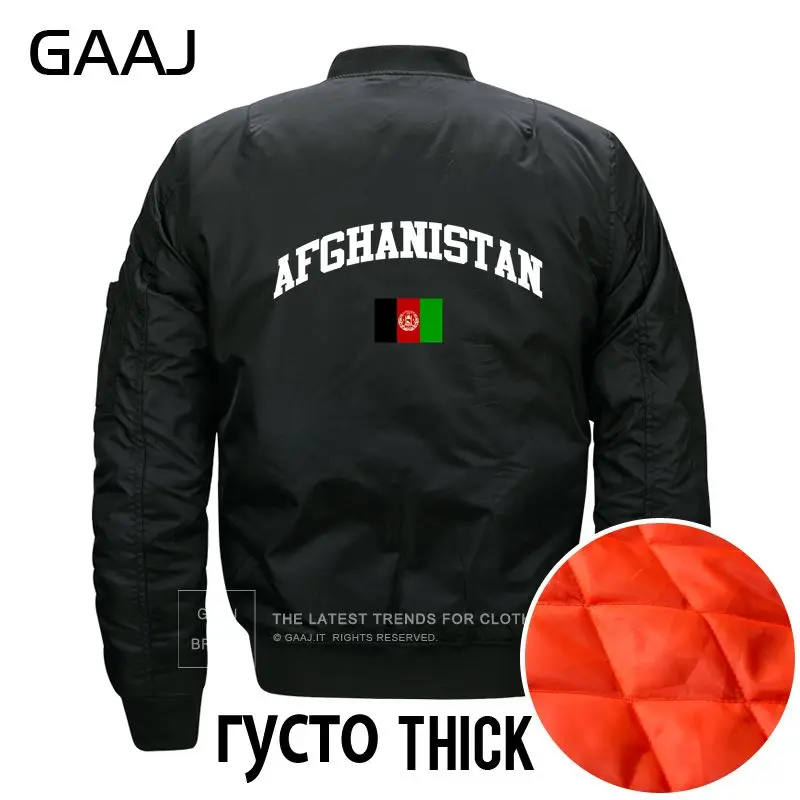 GAAJ принт GAAJ флаг Афганистана куртки мужчины теплая одежда куртка зима водостойкая осень армейский зеленый принт Бейсбол#54975 - Цвет: Thick Black