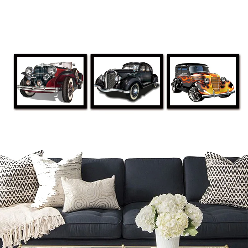 Настенный декор домашняя Картина на холсте Классическая винтажная автомобиля