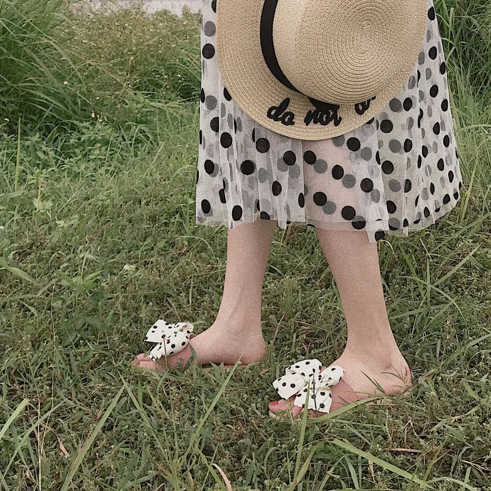 Универсальные пляжные шлепанцы с бантиком-бабочкой Женская тканая обувь на