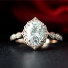 Обручальное кольцо с муассанитом, твердое бриллиантовое кольцо из розового золота 14 к с овальной огранкой 1, 00 карат, 5 х7 мм