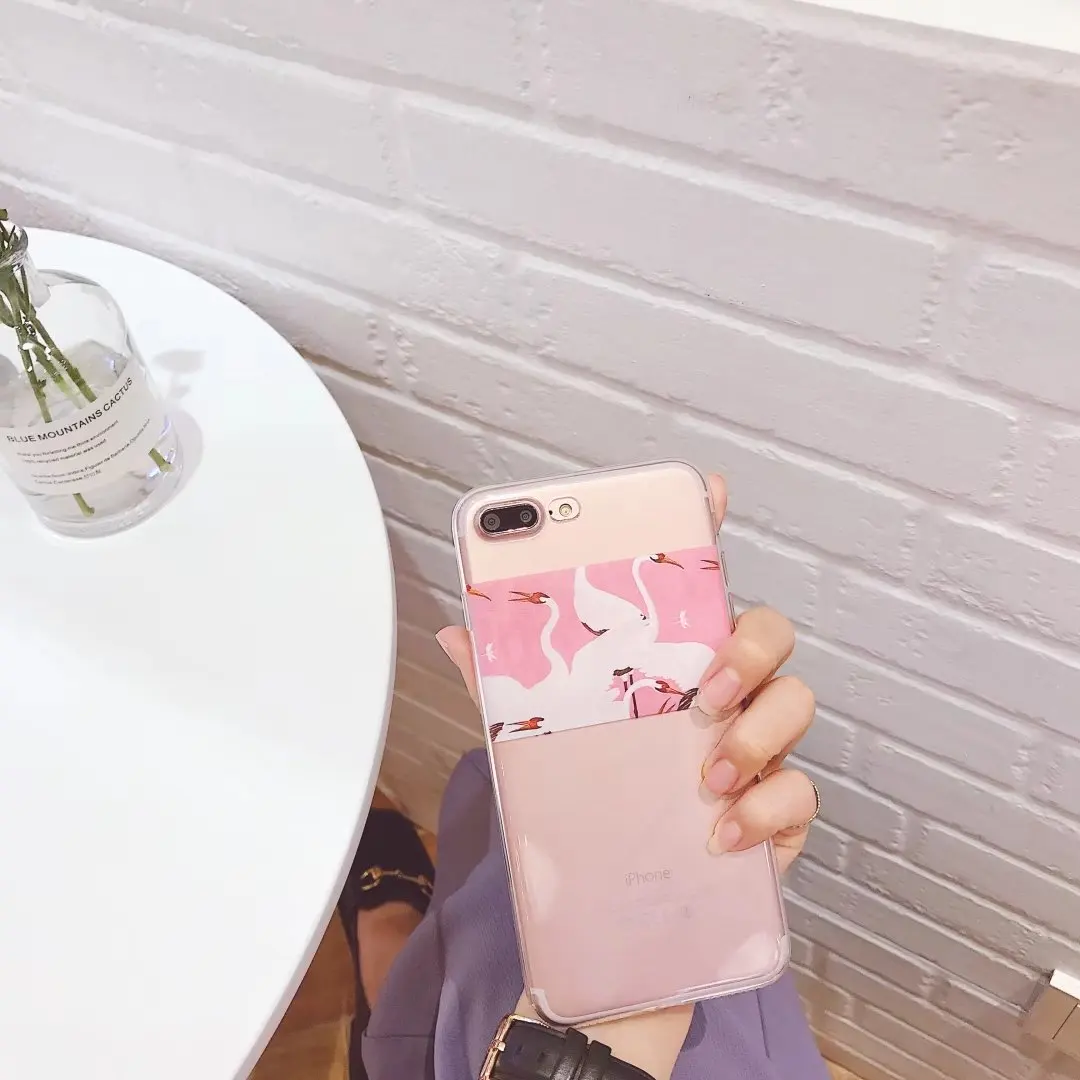 Мультфильм чехол для iPhone 7 Чехол прозрачный силиконовый beatutiful цветы Телефонные