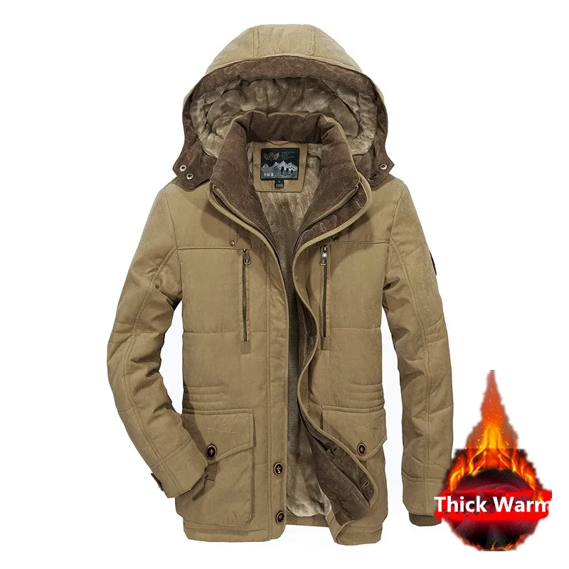 Зимние военные куртки для мужчин 5XL 6XL, Толстая теплая куртка с хлопковой подкладкой, парка, флисовое повседневное пальто с капюшоном, ветровка, мужская куртка