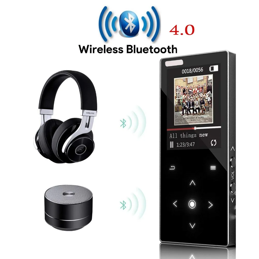 Портативный Bluetooth 4,2 MP3-плеер 8 ГБ/16 ГБ с динамиком HIFI музыка с FM видео запись электронная книга Walkman Mini SD до 128G