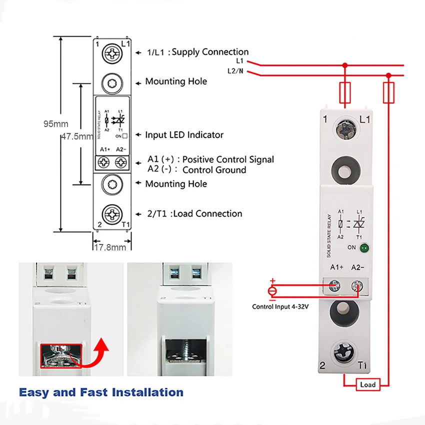 Твердотельные реле TRA48D25L для теплоотвода SSR DC 25A 42 480VAC выход 5 В 12 24 модуль din рейки
