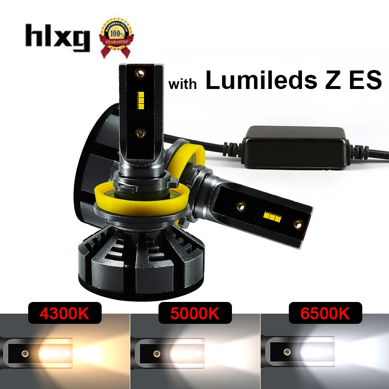 Hlxg 2шт 5000K светодиодный фонарь с Lumi s ZES чипы Автомобильные фары лампы H11 H8