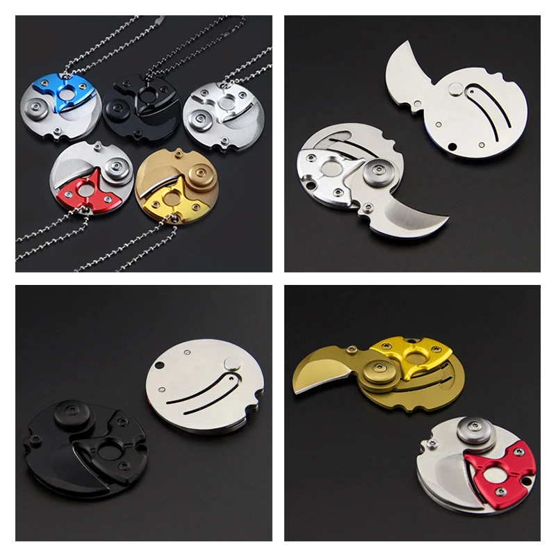 Карманный складной нож брелок ноже EDC креативный мини-тактический в форме монеты