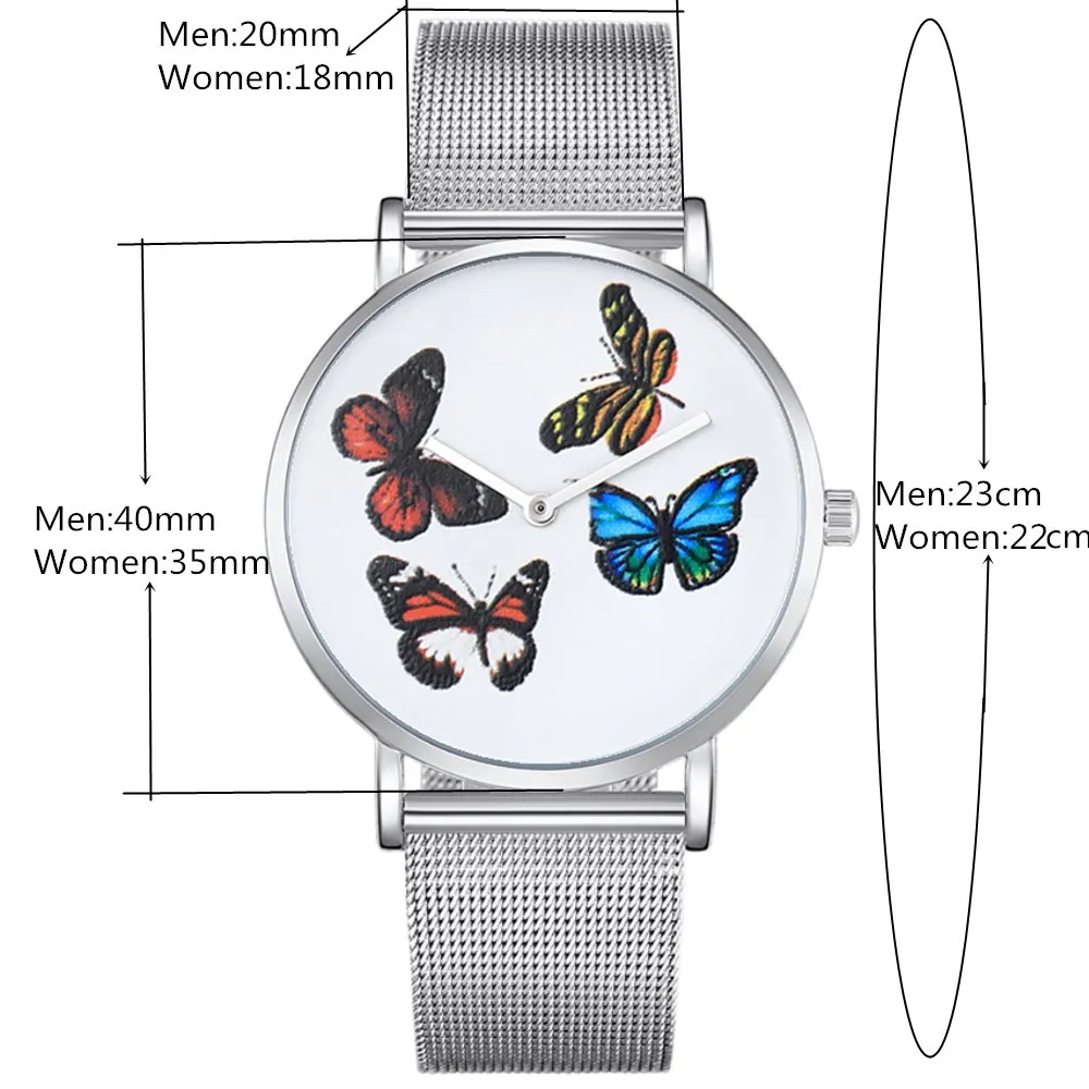 Часы наручные CAGARNY женские кварцевые, роскошные модные Стальные наручные с сетчатым браслетом, с бабочкой, серебристые