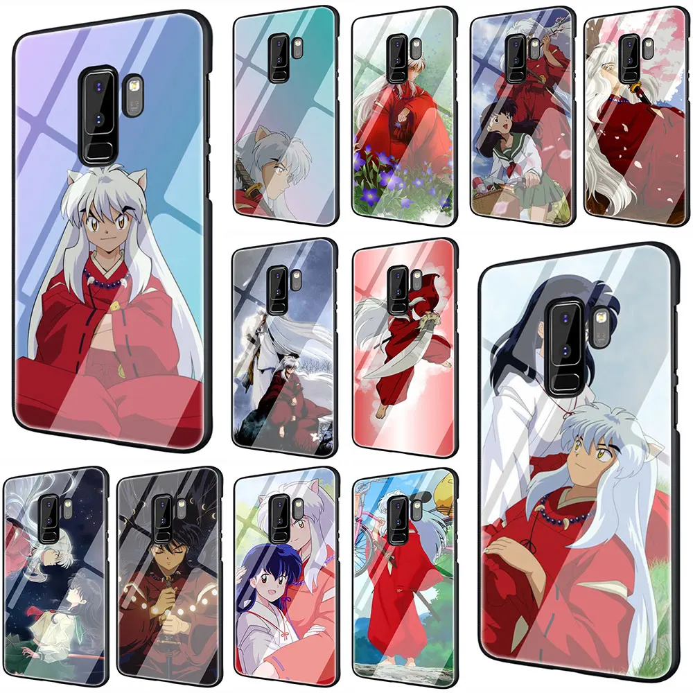Inuyasha Аниме закаленное Стекло Телефон чехол для Galaxy S7 edge S8 9 10 Plus, Note 8, 9, 10, A10 20 30 40 50 60 70
