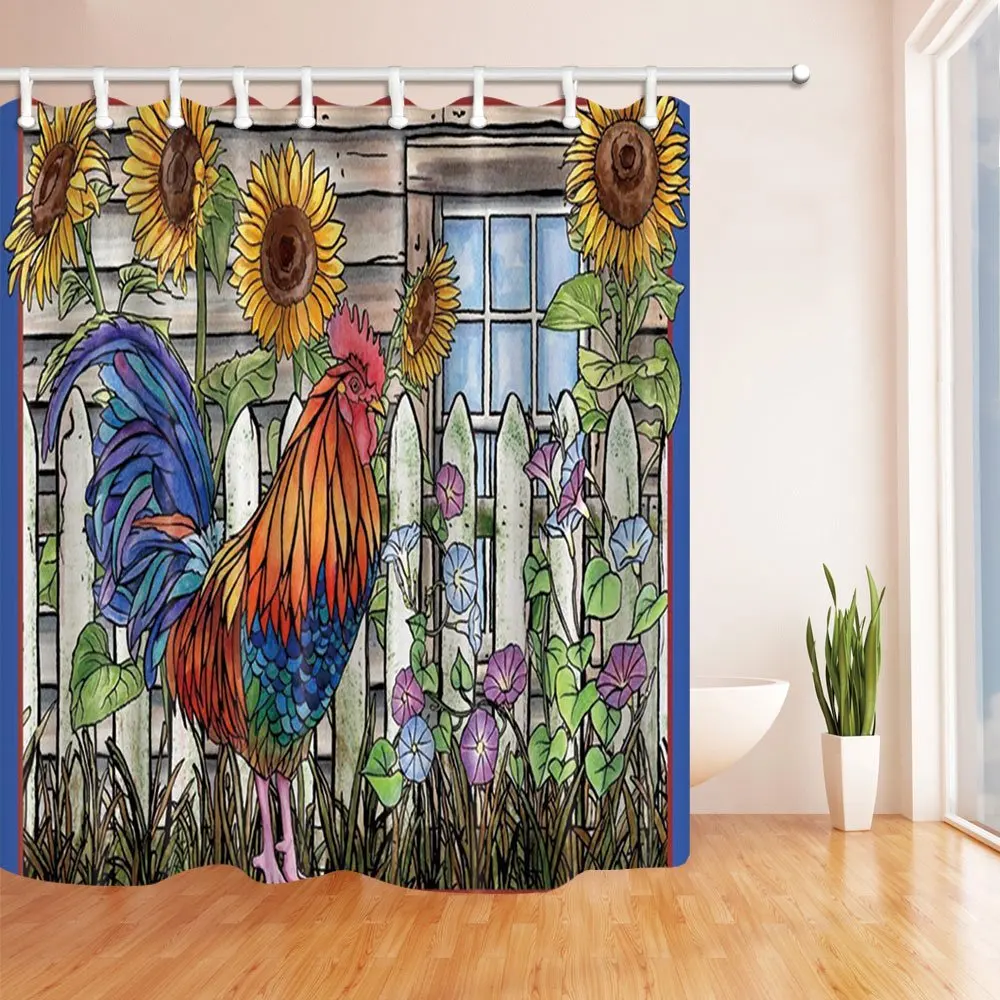 Inbetweening декоративная Деревенская ферма курица И Подсолнухи водонепроницаемая