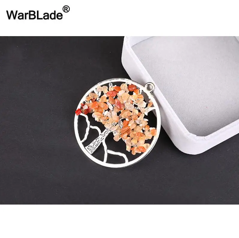 4 WarBLade 13 видов цветов Радуга 7 Чакра Древо жизни Подвески ожерелье s натуральный камень кристалл мудрости ожерелье в виде дерева жизни для женщин подарок - Окраска металла: 4